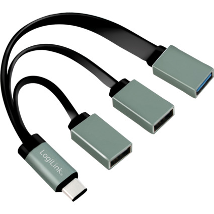 LogiLink USB 3.0 Hub mit USB-C 3.1 Gen1 Anschluss, 3-Port