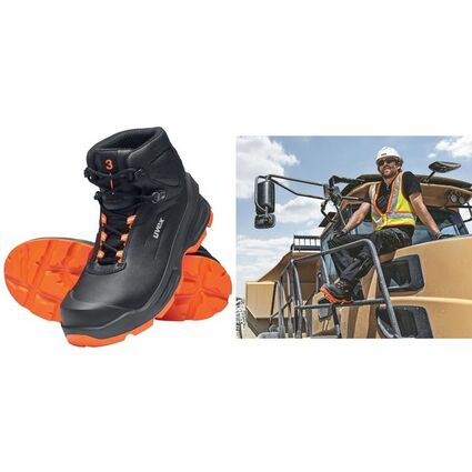 uvex 3 Schnrstiefel S3, schwarz/orange, Gr. 47