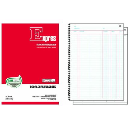 Expres Doorschrijfkasboek met btw kolommen, 2 x 50 vel