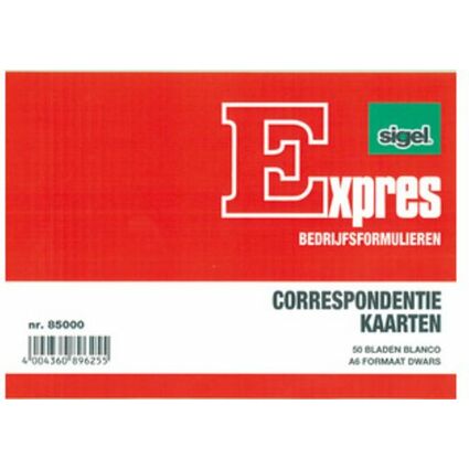 Expres Correspondentiekaart, 200 grams, A6 liggend, wei