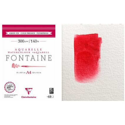 Clairefontaine Aquarellblock FONTAINE, feinkrnig, DIN A3