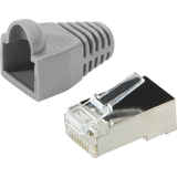 LogiLink rj45 Stecker, Kat.5e, mit Knickschutztlle, grau