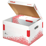 Esselte archiv-klappdeckelbox SPEEDBOX, Gre: M, wei/rot,