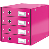 LEITZ schubladenbox Click & store WOW, 4 Schbe, pink