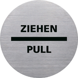 helit piktogramm "the badge" ZIEHEN/PULL, rund, silber