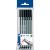 STAEDTLER fineliner triplus, schwarz, 6 Stck im Polybeutel