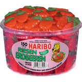 HARIBO fruchtgummi RIESEN ERDBEEREN, 150er Runddose