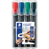 STAEDTLER lumocolor Permanent-Marker 350, 4er Etui