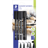 STAEDTLER lumocolor Permanent-Marker-Set, 4-teilig, schwarz