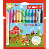 STABILO fasermaler Trio Jumbo, 12er Karton-Etui