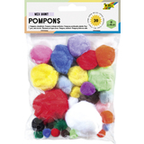 folia Pompons, 30 Stck, Gren und Farben sortiert