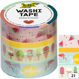 folia deko-klebeband Washi-Tape TROPICAL, 4er Set