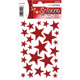 HERMA weihnachts-sticker MAGIC "Sterne rot", glittery