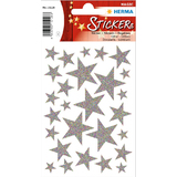 HERMA weihnachts-sticker MAGIC "Sterne silber", glittery