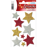 HERMA weihnachts-sticker MAGIC "Sterne bunt", glittery