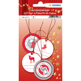 HERMA Weihnachts-Geschenkanhnger 3D, rund, rot/silber