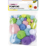 folia Pompons, 30 Stck, Gren sortiert, Pastellfarben