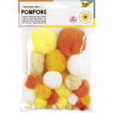 folia Pompons, 30 Stck, ton IN ton MIX Gelb