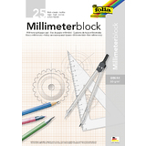 folia Millimeterpapier-Block, din A4, 80 g/qm, 25 Blatt