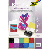 folia Glitterpapier, 70 g/qm, 230 x 330 mm, farbig sortiert