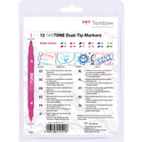 Tombow doppelfasermaler "TwinTone" bright Colours, 12er Set