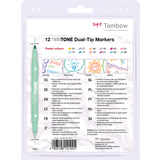 Tombow doppelfasermaler "TwinTone" pastell Colours, 12er Set