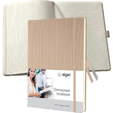 sigel notizbuch Conceptum, din A4, kariert, beige