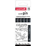 uni-ball fineliner PIN pf "Calligraphy", 5er Set