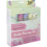 folia acrylic Pouring-Set "PASTELL", 5 Farben/1 Keilrahmen