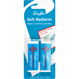 Lufer kunststoff-radierer PLAST SOFT, 2er Blisterkarte