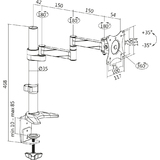 LogiLink TFT-/LCD-Monitorarm, Aluminium, Armlnge: 396 mm