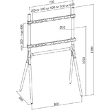 LogiLink TV-Stnder, fr 124,46 - 177,80 cm, 4-Fu, schwarz