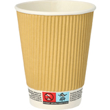 PAPSTAR papp-trinkbecher "pure" ripple Wall, 0,3 l, beige