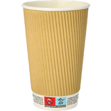 PAPSTAR papp-trinkbecher "pure" ripple Wall, 0,4 l, beige