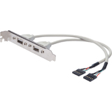 DIGITUS usb 2.0 Slotblechkabel, usb-a - 5pin IDC, 0,25 m