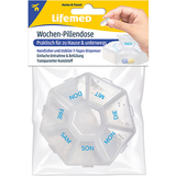 Lifemed Wochen-Pillendose, Kunststoff, transparent / blau