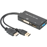 DIGITUS hdmi 3in1 Konverterkabel, hdmi - DP+DVI+VGA, 0,2 m