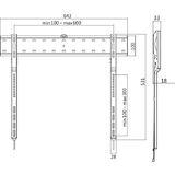 LogiLink TV-Wandhalterung, flach, fr 109,22 - 203,20 cm