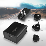 LogiLink usb-reiseadapter mit 2,1A fast Charging, schwarz