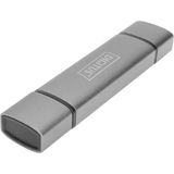 DIGITUS dual Card reader Hub usb-c / usb 3.0, OTG, grau