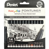 PentelArts permanent Fineliner Pointliner, 14er Set