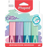 Maped textmarker Glitter PASTEL, 4er Kartonetui