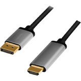 LogiLink displayport - hdmi Kabel, 2,0 m, schwarz/grau