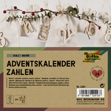 folia Adventskalender-Holzzahlen, natur