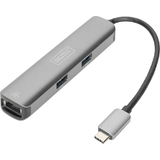 DIGITUS usb-c Dock, 5-Port, Aluminium-Gehuse, grau