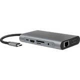 LogiLink usb 3.2 Multifunktionshub, 10-Port, USB-C, silber