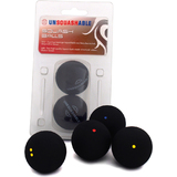 UNSQUASHABLE Squashball, schwarz, mittel, 2er Blister