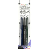 PentelArts kalligrafiestift Sign pen Brush, schwarz, 3er Set