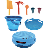 SCHILDKRT 7in1 sand-spielzeug Falteimer Set, blau