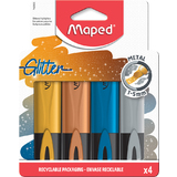 Maped textmarker GLITTER METAL, 4er Etui